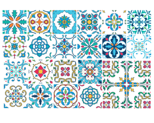 Portuguese Floral - vinyl wall tiles