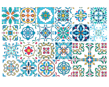 Portuguese Floral - vinyl wall tiles