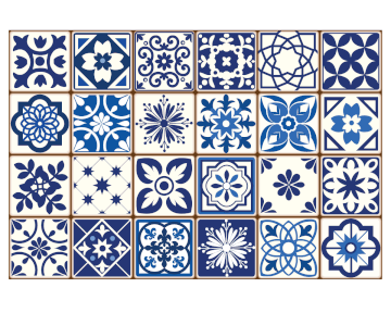 Spanish Blue - vinyl wall tiles