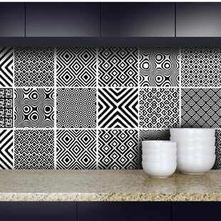 African Mix - Black vinyl wall tiles