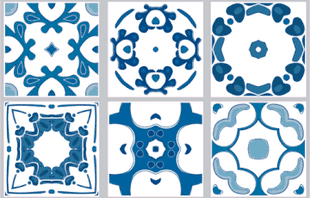 Delft - Blue vinyl wall tiles