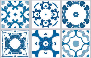 Delft - Blue vinyl wall tiles