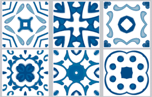 Delft - Blue vinyl wall tiles