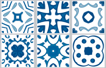 Delft - Blue vinyl wall tiles