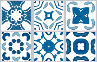 Delft - Blue vinyl wall tiles