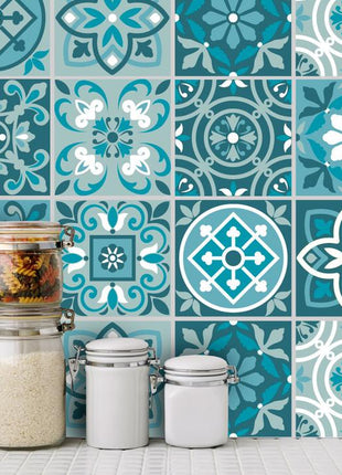 Medieval Teal - vinyl wall tiles
