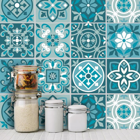 Medieval Teal - vinyl wall tiles