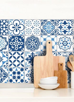 Mediterranean Blue - vinyl wall tiles