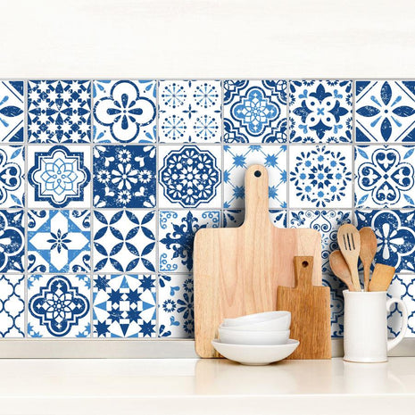 Mediterranean Blue - vinyl wall tiles
