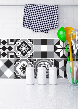 Moroccan - Black vinyl wall tiles