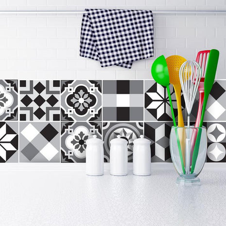 Moroccan - Black vinyl wall tiles