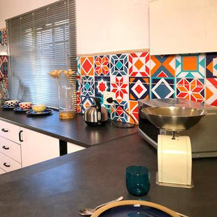 Moroccan - Blue vinyl wall tiles