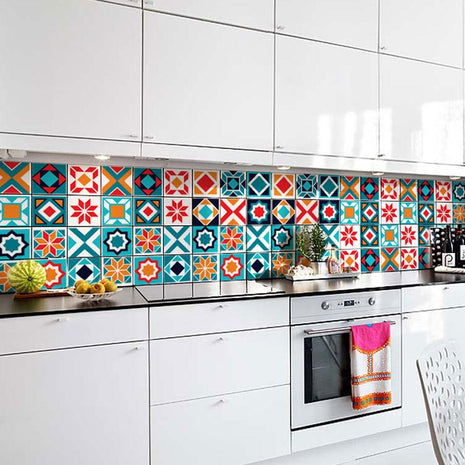 Moroccan - Blue vinyl wall tiles