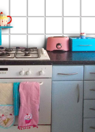 Plain white - vinyl wall tiles