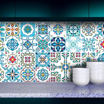 Portuguese Floral - vinyl wall tiles