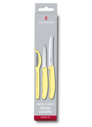 Victorinox - Paring Knife Set with Universal Peeler Trend Colors (Set of 3 ; Light Yellow)