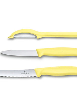 Victorinox - Paring Knife Set with Universal Peeler Trend Colors (Set of 3 ; Light Yellow)