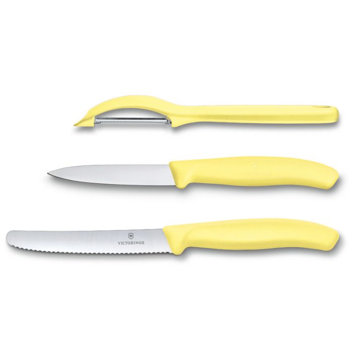 Victorinox - Paring Knife Set with Universal Peeler Trend Colors (Set of 3 ; Light Yellow)